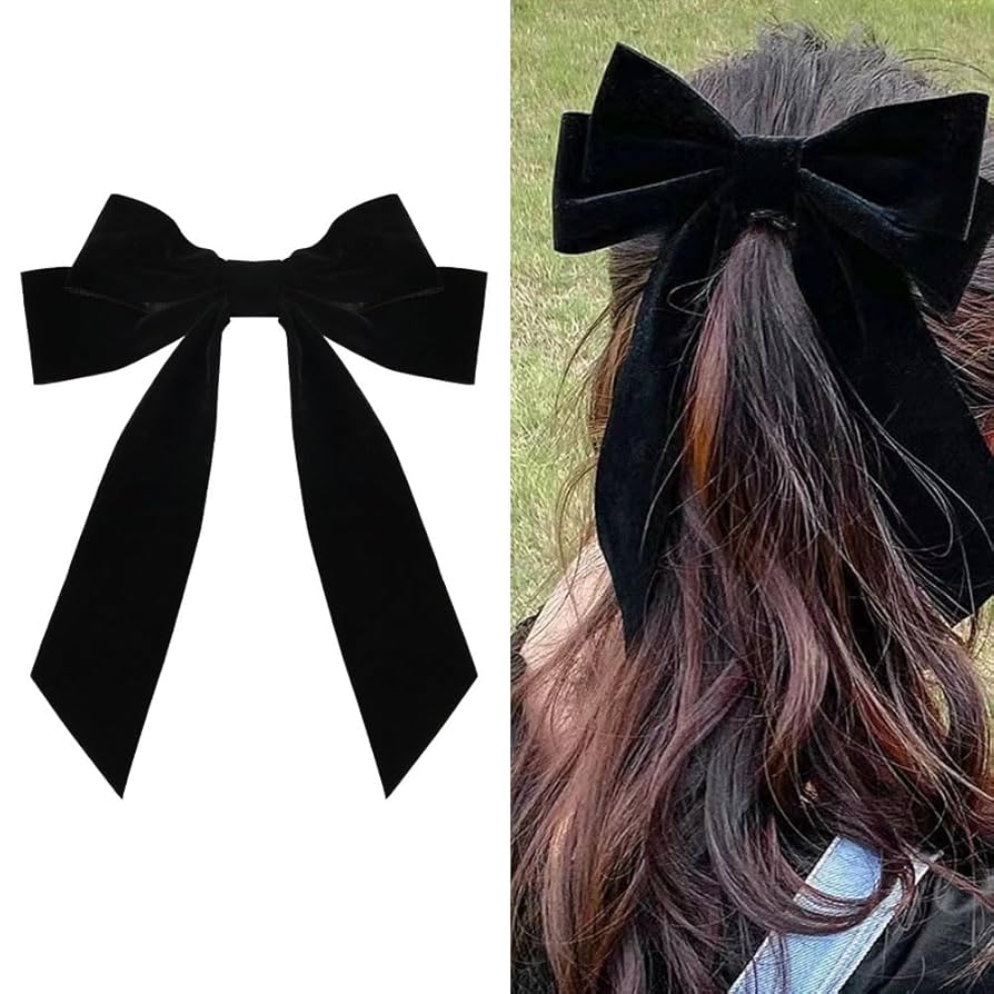 Amazon.com : Black Velvet Hair Bows for Girls Women Bow Hair